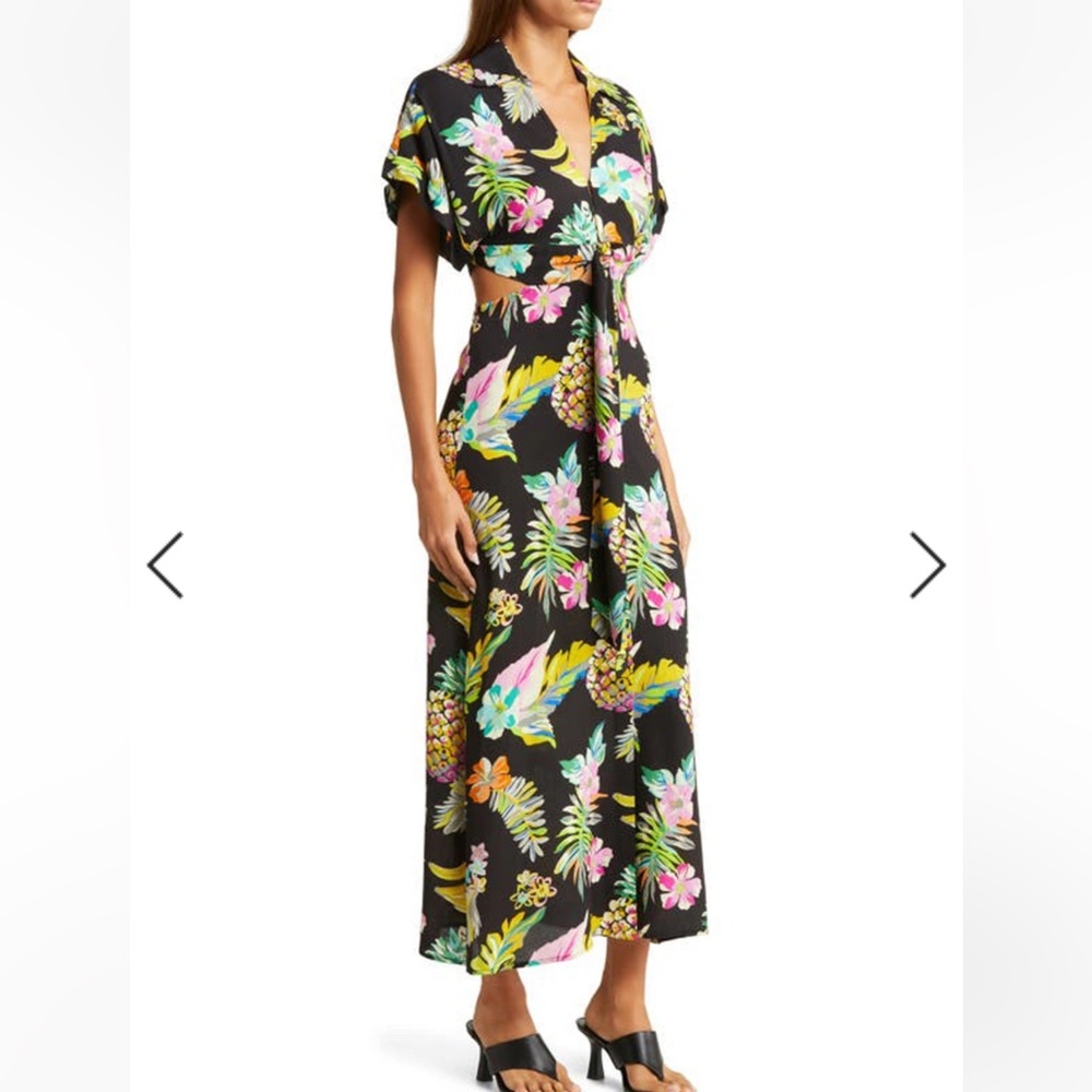 Le‎ Superbe Pineapple Button Up Maxi Dress NWT Size 6 - Picture 3 of 16